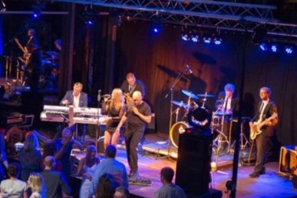 Live band concert on stage in front of an audience in Penang, Malaysia